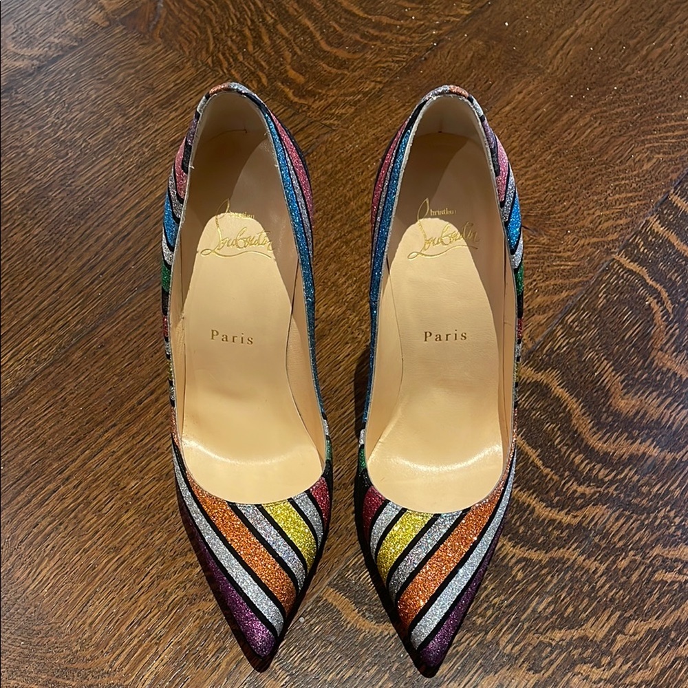 Christian Louboutin Multicolor Striped Women's Heels